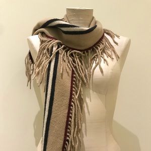 BURBERRY stripe fringe scarf